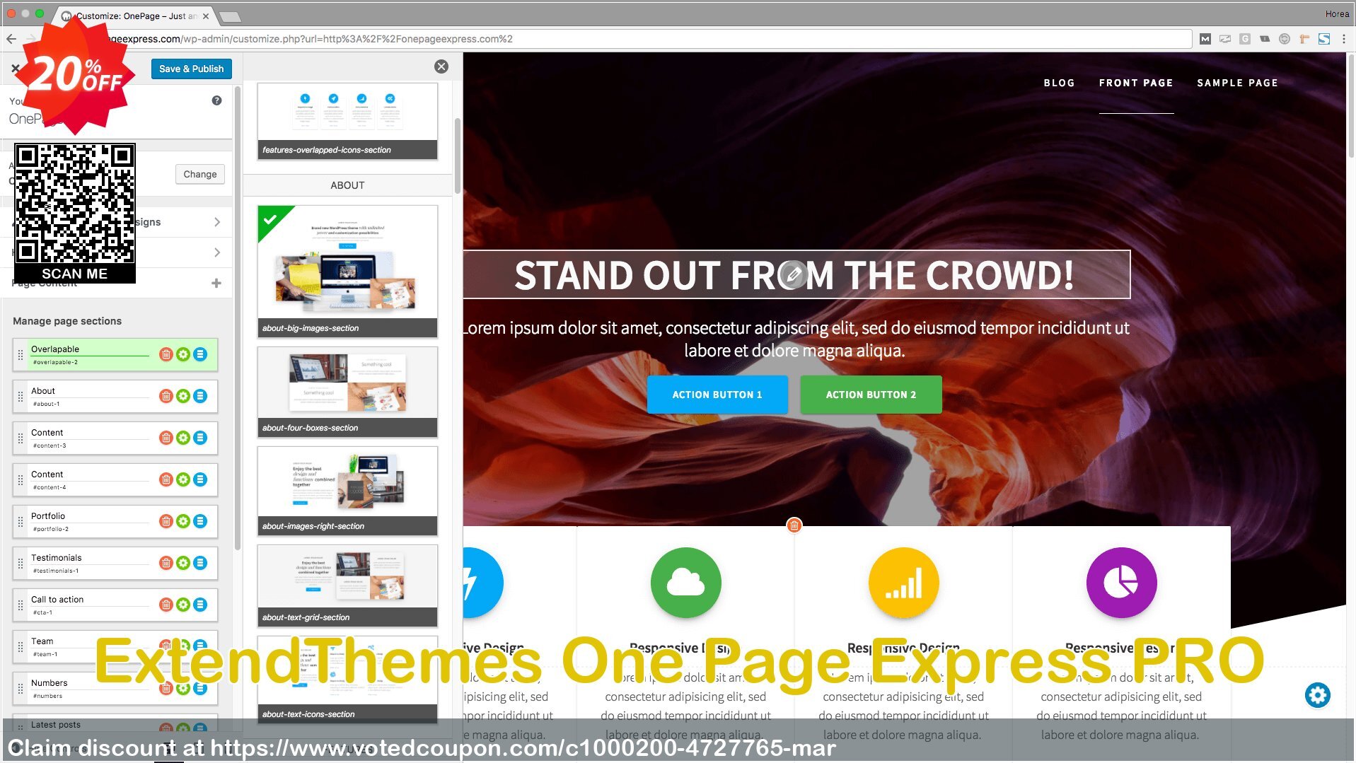 ExtendThemes One Page Express PRO Coupon Code May 2024, 20% OFF - VotedCoupon