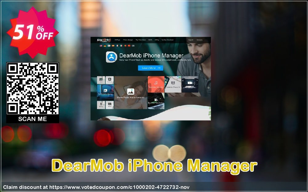DearMob iPhone Manager Coupon, discount DEARMOB-AFF-SPECIAL. Promotion: fearsome discount code of DearMob iPhone Manager - 1 Year 1PC 2023