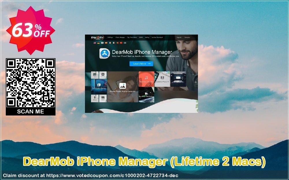 DearMob iPhone Manager, Lifetime 2 MACs  Coupon, discount DearMob iPhone Manager - Lifetime 2Macs Awful deals code 2023. Promotion: Awful deals code of DearMob iPhone Manager - Lifetime 2Macs 2023