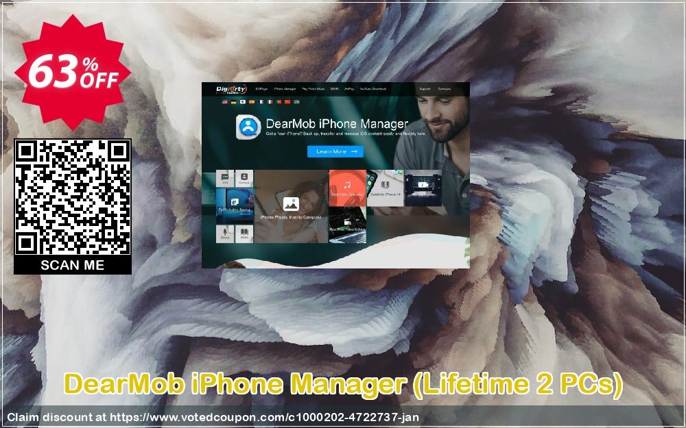 DearMob iPhone Manager, Lifetime 2 PCs 
