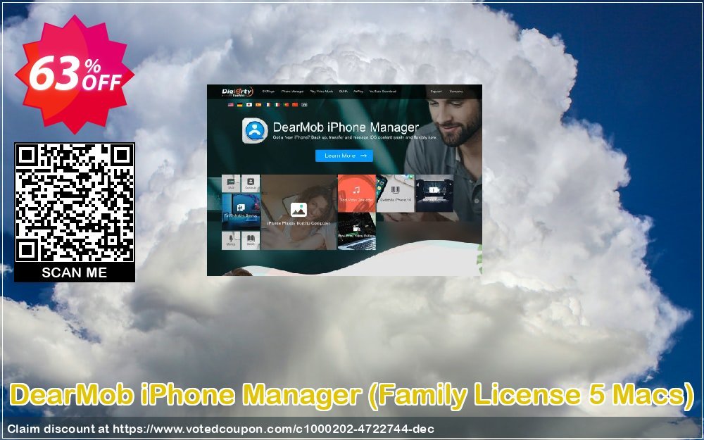 DearMob iPhone Manager, Family Plan 5 MACs  Coupon, discount DearMob iPhone Manager - Family License 3 - 5 Macs Wonderful promo code 2023. Promotion: Wonderful promo code of DearMob iPhone Manager - Family License 3 - 5 Macs 2023