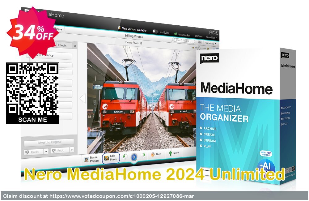 Nero MediaHome 2024 Unlimited Coupon, discount 34% OFF Nero MediaHome 2024 Unlimited, verified. Promotion: Staggering deals code of Nero MediaHome 2024 Unlimited, tested & approved