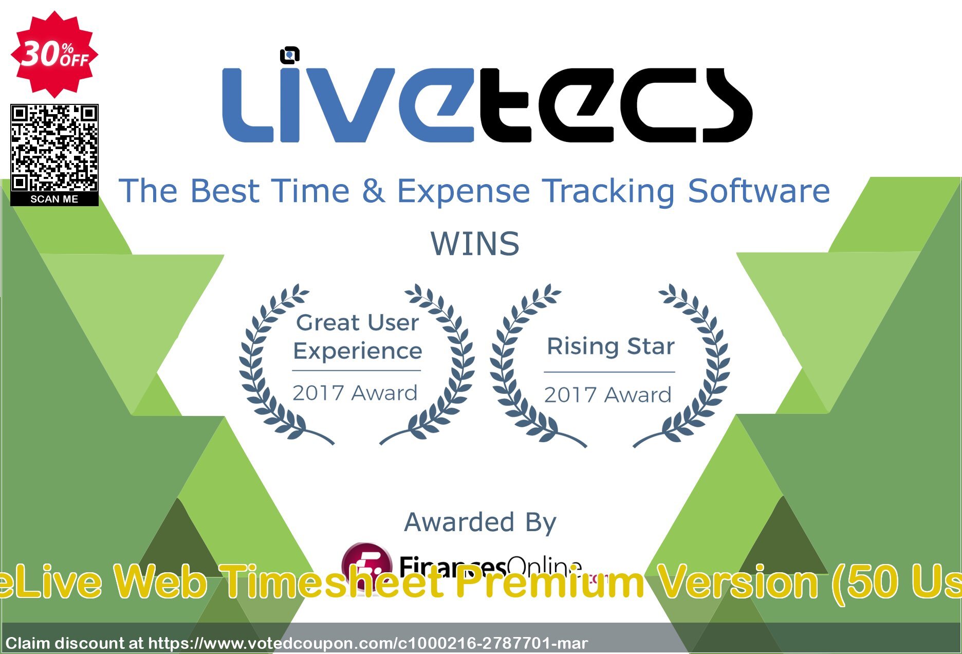 TimeLive Web Timesheet Premium Version, 50 Users  Coupon Code May 2024, 30% OFF - VotedCoupon