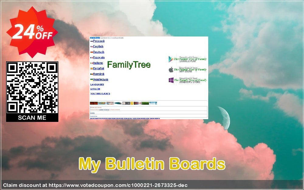 My Bulletin Boards Coupon, discount FamilyTree. Promotion: best deals code of My Bulletin Boards 2023