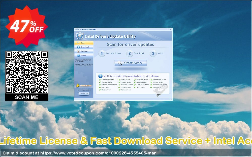 Intel Drivers Update Utility + Lifetime Plan & Fast Download Service + Intel Access Point, Bundle - $70 OFF  Coupon, discount Intel Drivers Update Utility + Lifetime License & Fast Download Service + Intel Access Point (Bundle - $70 OFF) impressive promo code 2024. Promotion: impressive promo code of Intel Drivers Update Utility + Lifetime License & Fast Download Service + Intel Access Point (Bundle - $70 OFF) 2024