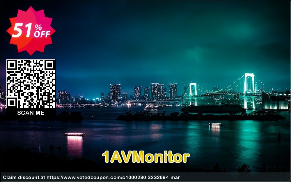 1AVMonitor Coupon, discount GLOBAL50PERCENT. Promotion: big discount code of 1AVMonitor 2024