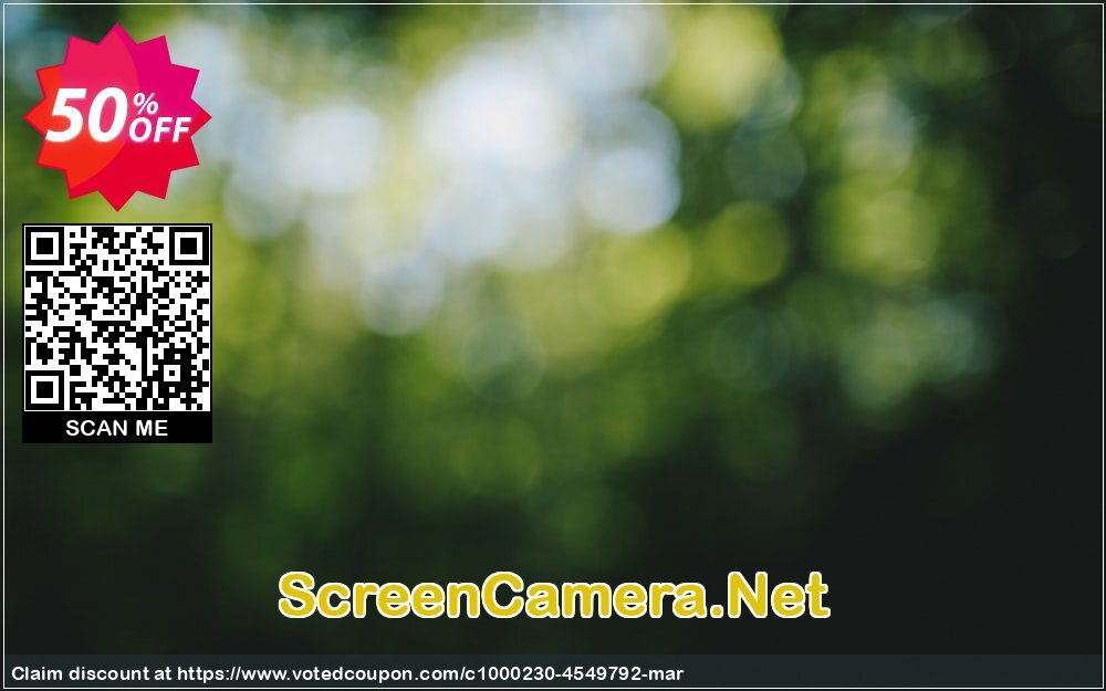 ScreenCamera.Net Coupon, discount GLOBAL50PERCENT. Promotion: stirring discounts code of ScreenCamera.Net 2024