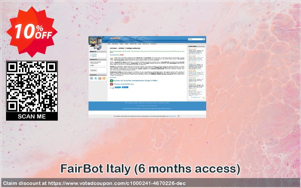 FairBot Italy, 6 months access  Coupon, discount FairBot Italy (6 months access) marvelous promo code 2024. Promotion: marvelous promo code of FairBot Italy (6 months access) 2024