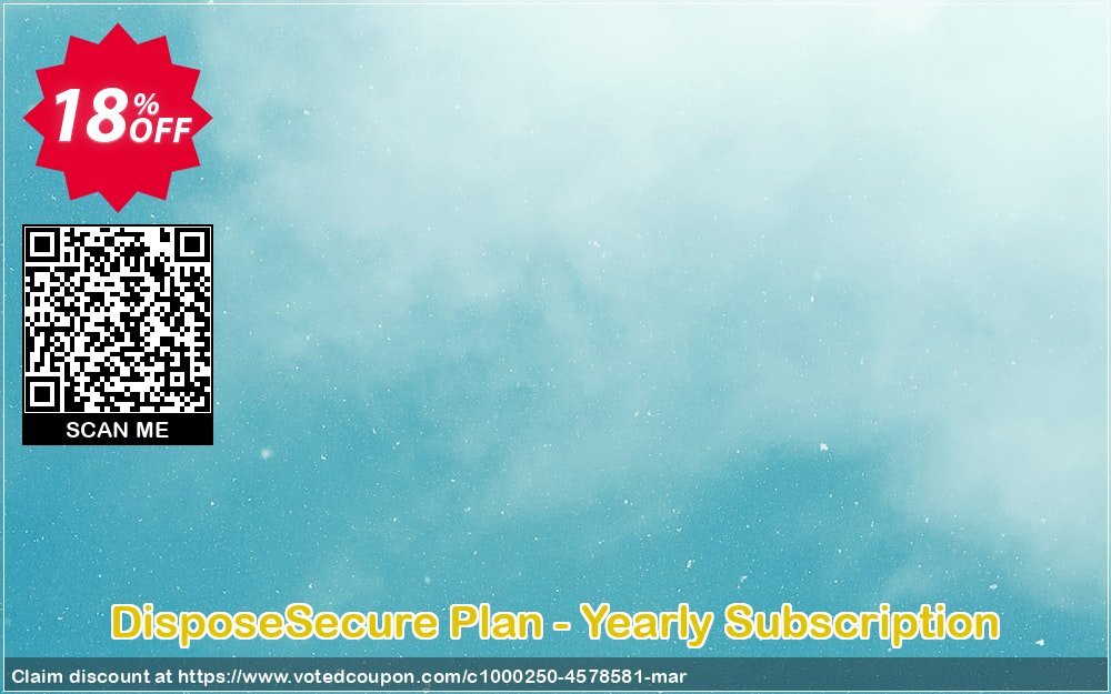 DisposeSecure Plan - Yearly Subscription Coupon, discount DisposeSecure Plan - Yearly Subscription awesome promo code 2024. Promotion: awesome promo code of DisposeSecure Plan - Yearly Subscription 2024