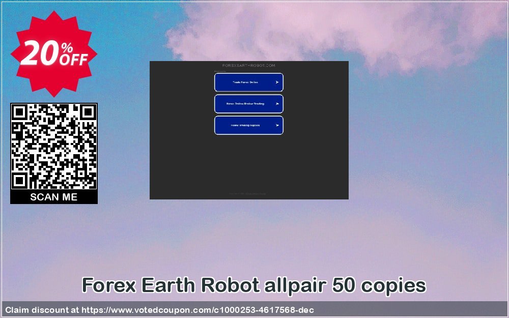 Forex Earth Robot allpair 50 copies Coupon, discount Forex Earth Robot allpair 50 copies amazing deals code 2023. Promotion: amazing deals code of Forex Earth Robot allpair 50 copies 2023