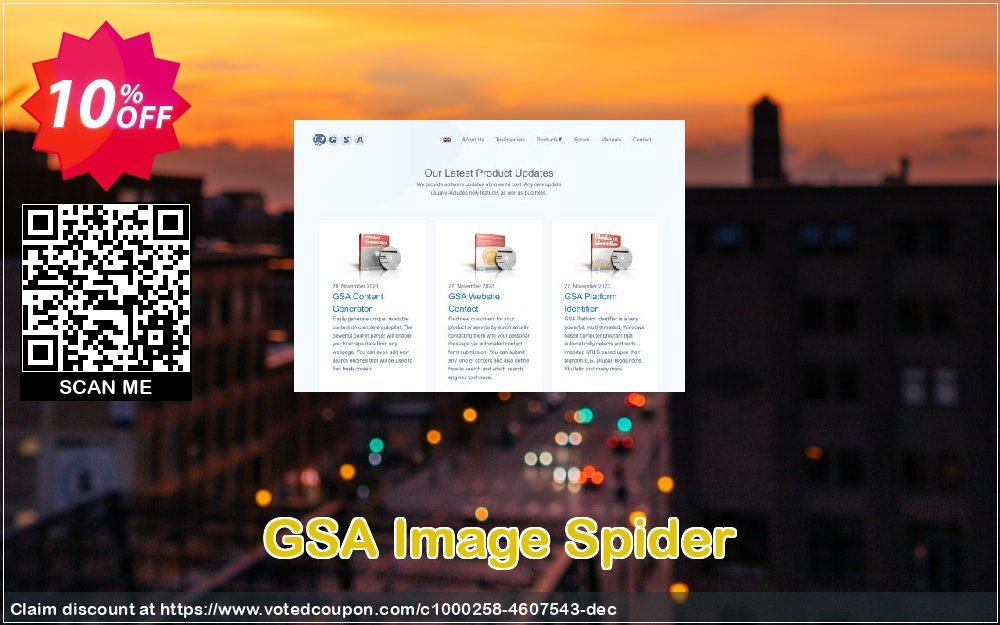 GSA Image Spider Coupon, discount GSA Image Spider staggering promotions code 2024. Promotion: staggering promotions code of GSA Image Spider 2024