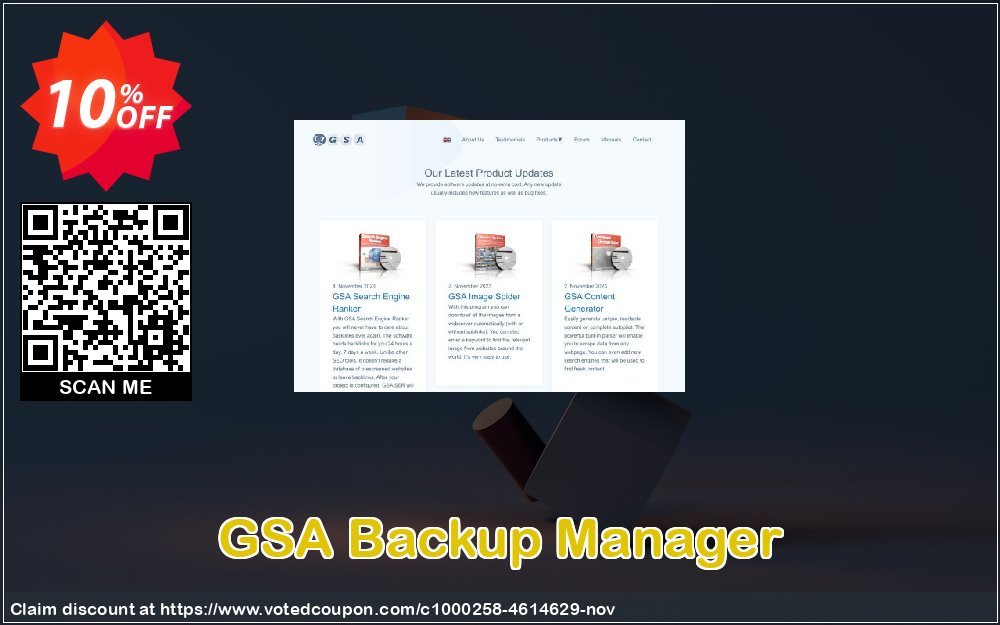 GSA Backup Manager Coupon, discount GSA Backup Manager stirring deals code 2024. Promotion: stirring deals code of GSA Backup Manager 2024