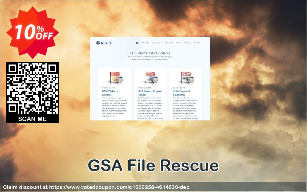 GSA File Rescue Coupon, discount GSA File Rescue impressive offer code 2023. Promotion: impressive offer code of GSA File Rescue 2023