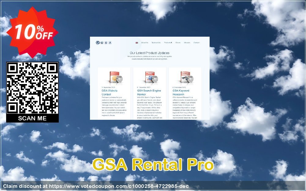 GSA Rental Pro Coupon, discount GSA Rental Pro fearsome promo code 2023. Promotion: fearsome promo code of GSA Rental Pro 2023