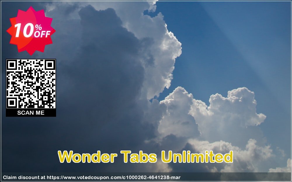 Wonder Tabs Unlimited Coupon, discount Wonder Tabs Unlimited imposing promo code 2024. Promotion: imposing promo code of Wonder Tabs Unlimited 2024