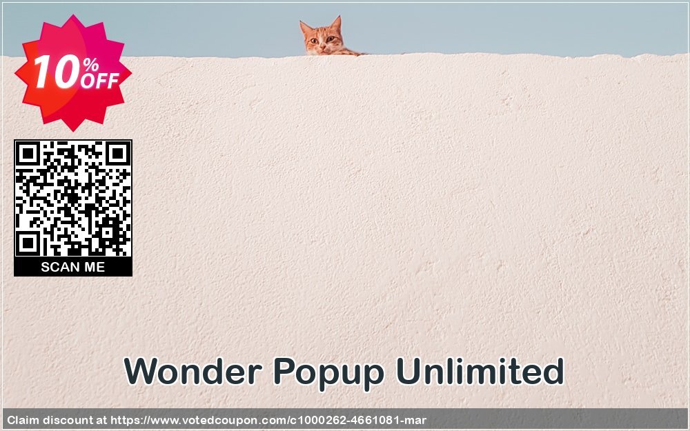 Wonder Popup Unlimited Coupon, discount Wonder Popup Unlimited exclusive offer code 2024. Promotion: exclusive offer code of Wonder Popup Unlimited 2024