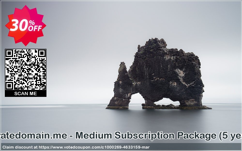 Privatedomain.me - Medium Subscription Package, 5 years  Coupon Code May 2024, 30% OFF - VotedCoupon