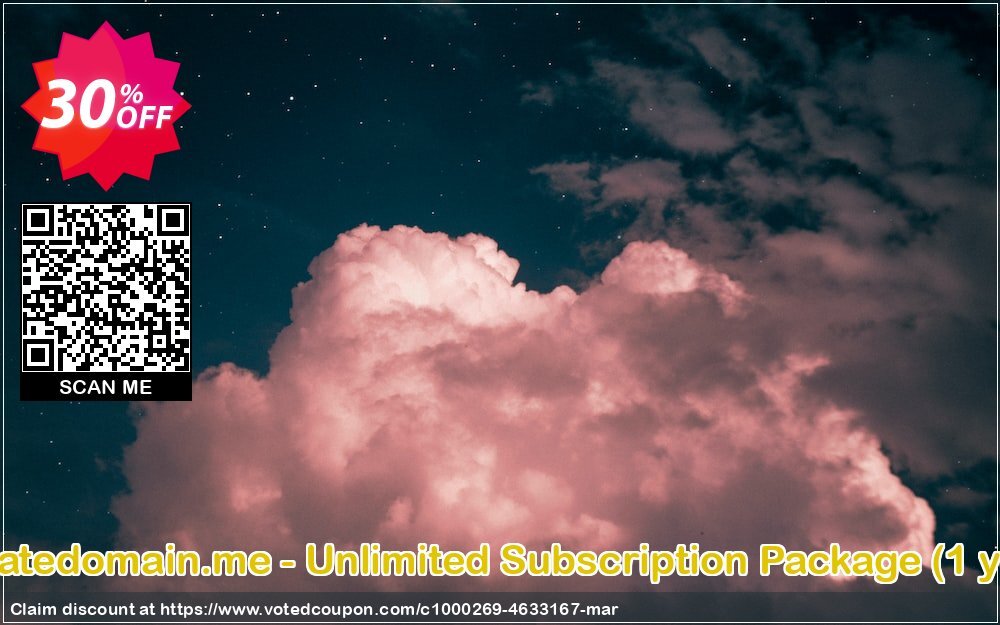 Privatedomain.me - Unlimited Subscription Package, Yearly  Coupon, discount Privatedomain.me - Unlimited Subscription Package (1 year) impressive promo code 2024. Promotion: impressive promo code of Privatedomain.me - Unlimited Subscription Package (1 year) 2024