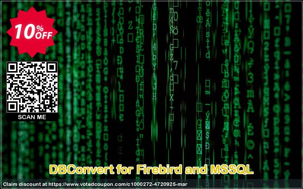 DBConvert for Firebird and MSSQL Coupon, discount DBConvert for Firebird and MSSQL hottest discount code 2024. Promotion: hottest discount code of DBConvert for Firebird and MSSQL 2024