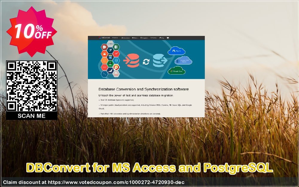 DBConvert for MS Access and PostgreSQL Coupon, discount DBConvert for MS Access and PostgreSQL amazing deals code 2024. Promotion: amazing deals code of DBConvert for MS Access and PostgreSQL 2024