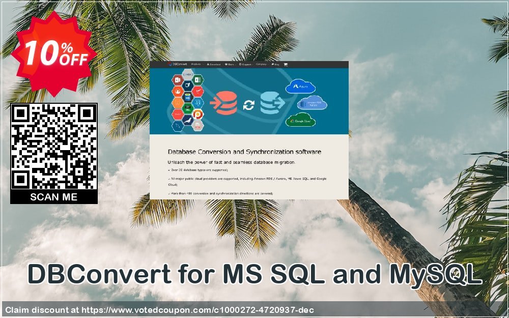 DBConvert for MS SQL and MySQL Coupon, discount DBConvert for MS SQL and MySQL fearsome deals code 2023. Promotion: fearsome deals code of DBConvert for MS SQL and MySQL 2023