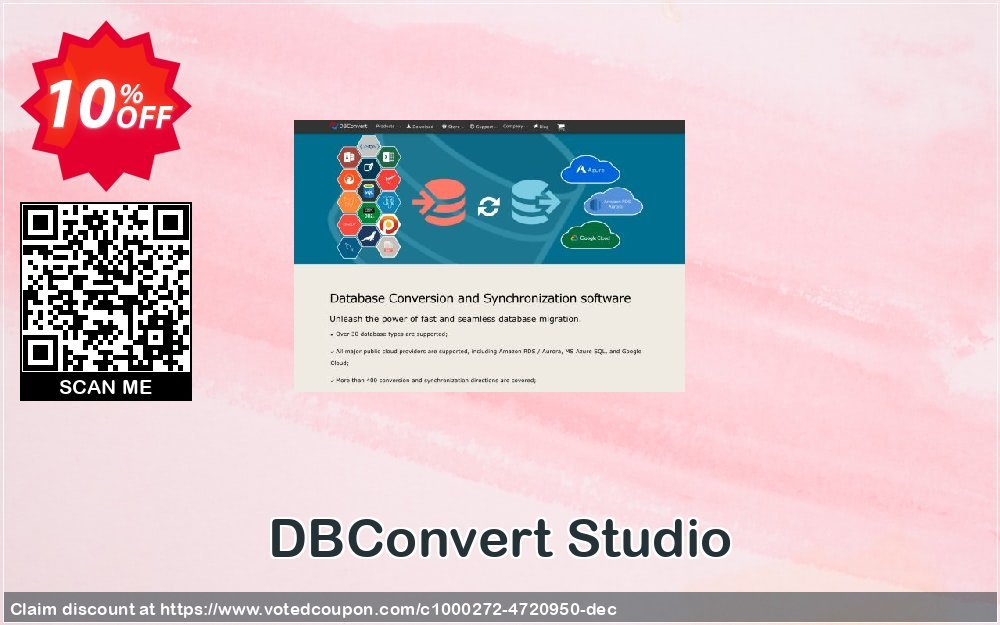DBConvert Studio Coupon, discount DBConvert Studio exclusive sales code 2023. Promotion: exclusive sales code of DBConvert Studio 2023