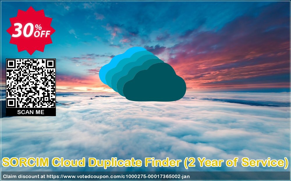 SORCIM Cloud Duplicate Finder, 2 Year of Service  Coupon, discount 30% OFF SORCIM Cloud Duplicate Finder (2 Year of Service), verified. Promotion: Imposing deals code of SORCIM Cloud Duplicate Finder (2 Year of Service), tested & approved