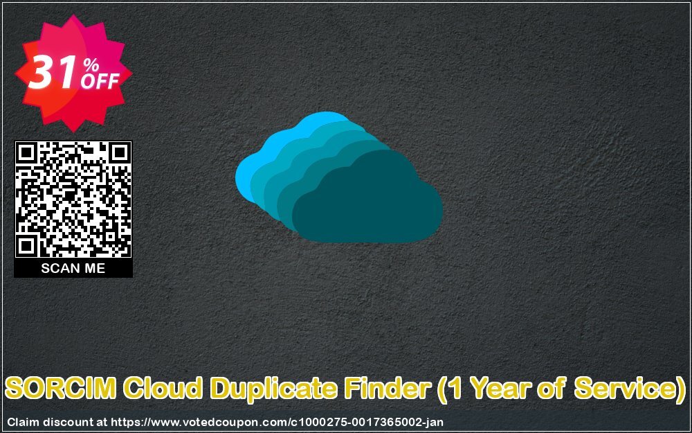 SORCIM Cloud Duplicate Finder, Yearly of Service  Coupon, discount 30% OFF SORCIM Cloud Duplicate Finder (1 Year of Service), verified. Promotion: Imposing deals code of SORCIM Cloud Duplicate Finder (1 Year of Service), tested & approved