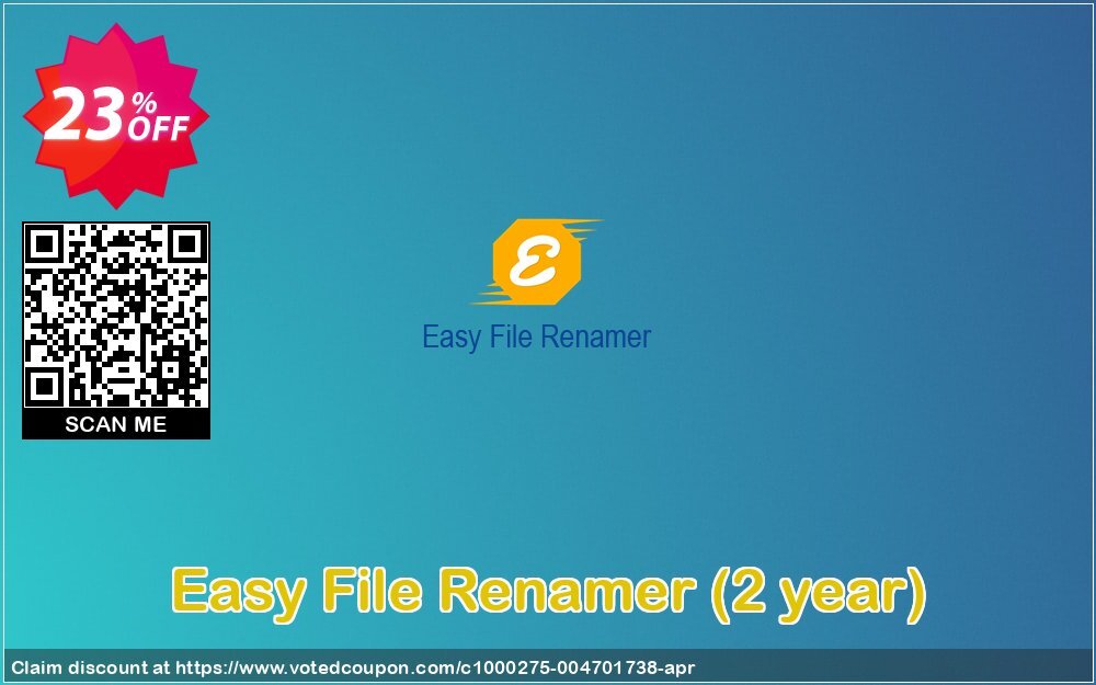 Easy File Renamer, 2 year  Coupon Code May 2024, 23% OFF - VotedCoupon