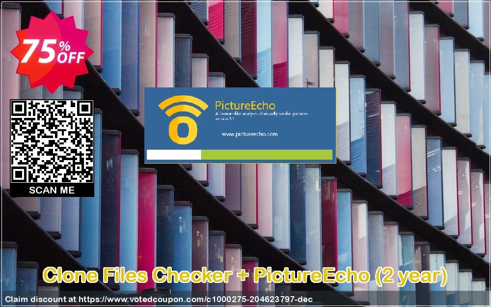 Clone Files Checker + PictureEcho, 2 year  Coupon, discount 43% OFF Clone Files Checker + PictureEcho (2 year), verified. Promotion: Imposing deals code of Clone Files Checker + PictureEcho (2 year), tested & approved