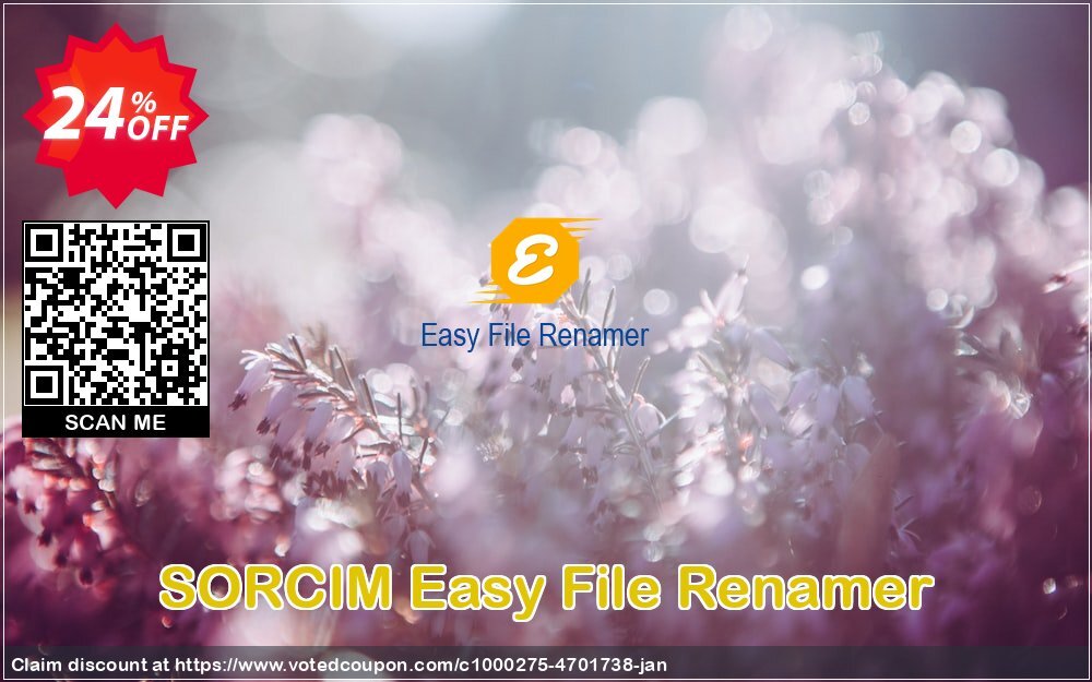 SORCIM Easy File Renamer Coupon, discount Easy File Renamer  Marvelous sales code 2023. Promotion: Marvelous sales code of Easy File Renamer  2023