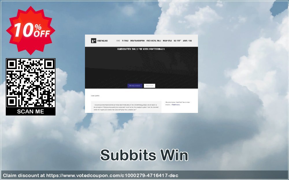 Subbits Win Coupon, discount Subbits Win big offer code 2024. Promotion: big offer code of Subbits Win 2024