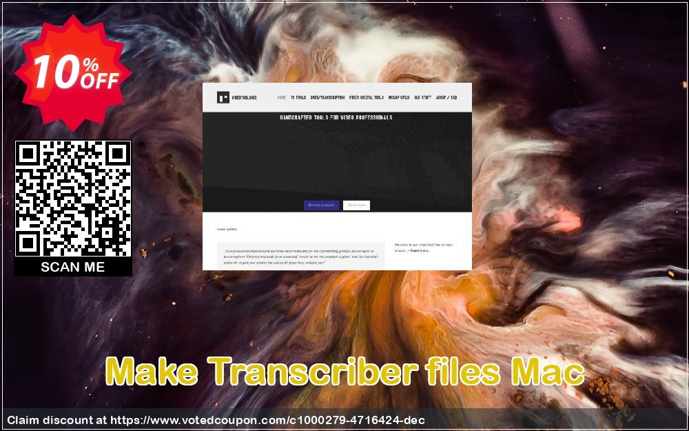 Make Transcriber files MAC Coupon, discount Make Transcriber files Mac stunning offer code 2024. Promotion: stunning offer code of Make Transcriber files Mac 2024