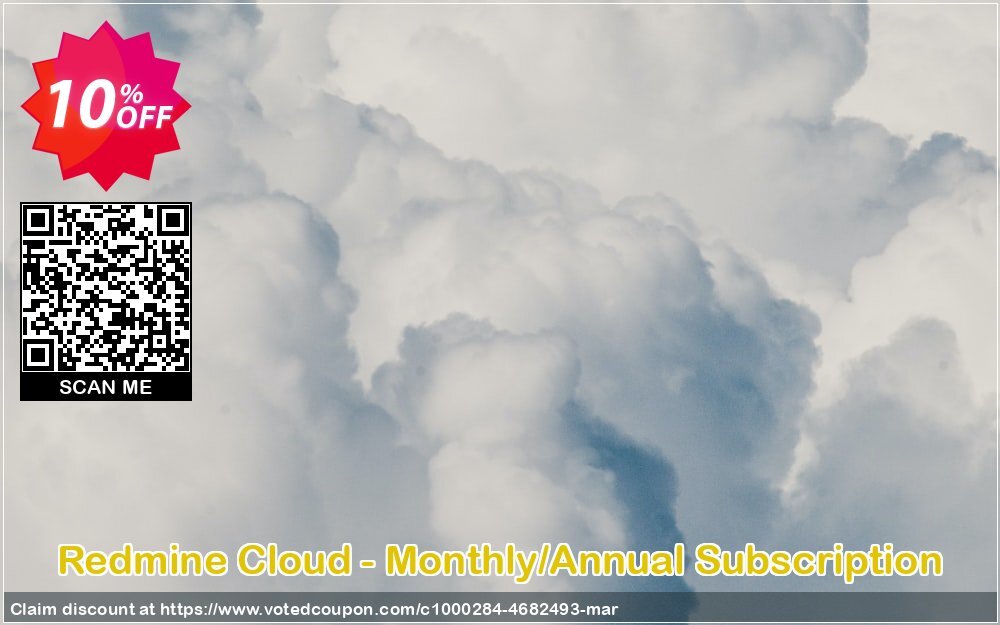 Redmine Cloud - Monthly/Annual Subscription Coupon, discount Redmine Cloud - Monthly/Annual Subscription Staggering sales code 2024. Promotion: special deals code of Redmine Cloud - Monthly/Annual Subscription 2024