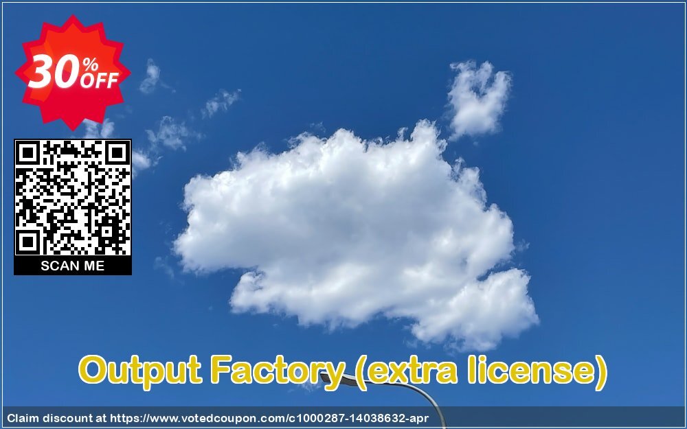 Output Factory, extra Plan  Coupon, discount Output Factory (extra license) wondrous discount code 2024. Promotion: wondrous discount code of Output Factory (extra license) 2024