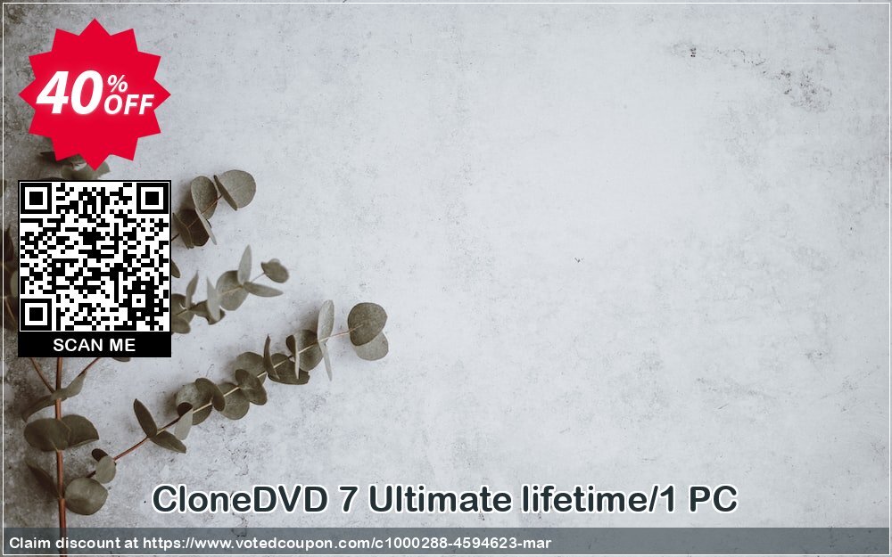 CloneDVD 7 Ultimate lifetime/1 PC Coupon Code Apr 2024, 40% OFF - VotedCoupon