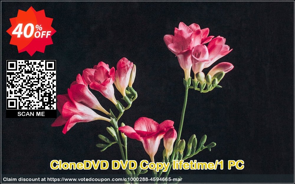 CloneDVD DVD Copy lifetime/1 PC Coupon, discount CloneDVD DVD Copy lifetime/1 PC impressive offer code 2024. Promotion: impressive offer code of CloneDVD DVD Copy lifetime/1 PC 2024