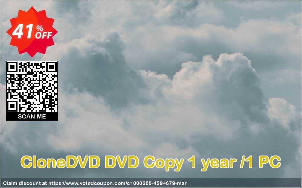 CloneDVD DVD Copy Yearly /1 PC Coupon Code May 2024, 41% OFF - VotedCoupon