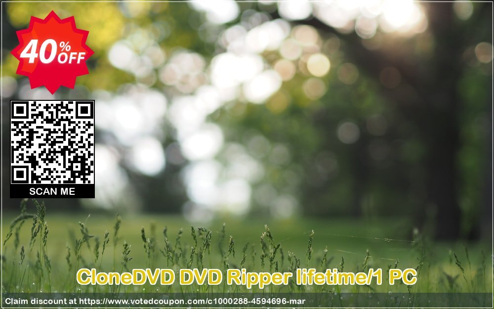 CloneDVD DVD Ripper lifetime/1 PC Coupon, discount CloneDVD DVD Ripper lifetime/1 PC awful discounts code 2024. Promotion: awful discounts code of CloneDVD DVD Ripper lifetime/1 PC 2024