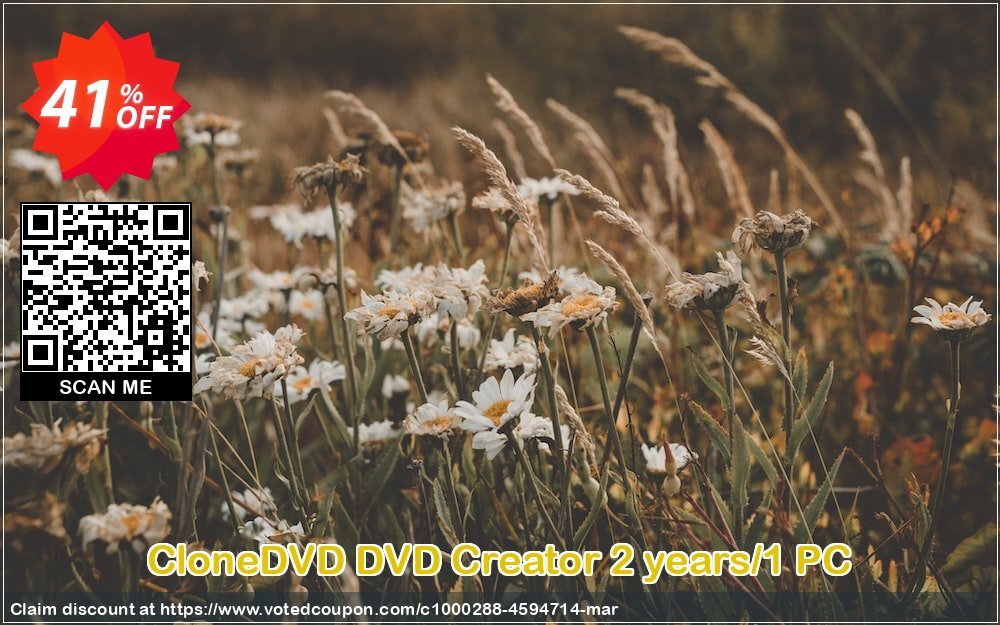 CloneDVD DVD Creator 2 years/1 PC Coupon, discount CloneDVD DVD Creator 2 years/1 PC dreaded offer code 2024. Promotion: dreaded offer code of CloneDVD DVD Creator 2 years/1 PC 2024