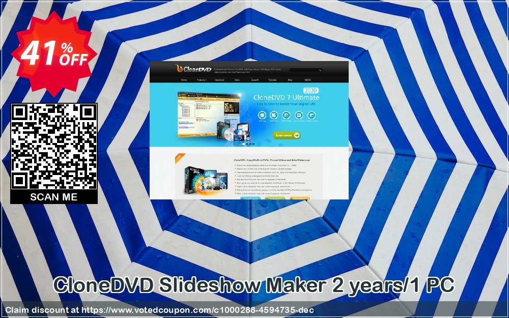 CloneDVD Slideshow Maker 2 years/1 PC Coupon, discount CloneDVD Slideshow Maker 2 years/1 PC formidable offer code 2023. Promotion: formidable offer code of CloneDVD Slideshow Maker 2 years/1 PC 2023