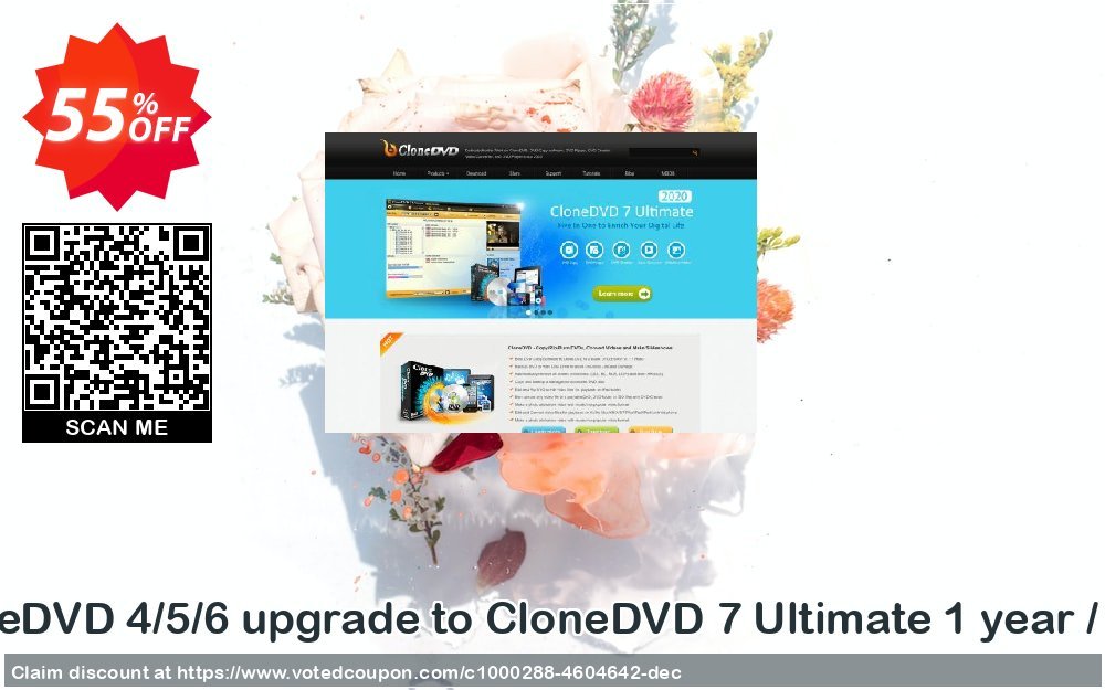 CloneDVD 4/5/6 upgrade to CloneDVD 7 Ultimate Yearly / 1 PC