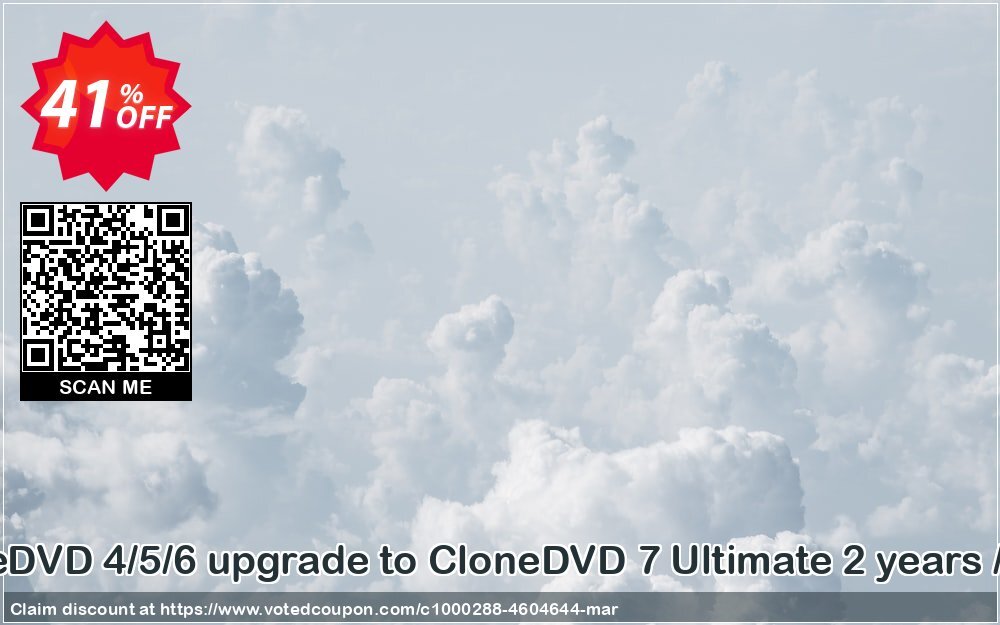 CloneDVD 4/5/6 upgrade to CloneDVD 7 Ultimate 2 years / 1 PC