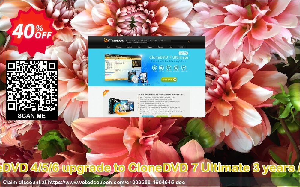 CloneDVD 4/5/6 upgrade to CloneDVD 7 Ultimate 3 years / 1 PC Coupon, discount CloneDVD 4/5/6 upgrade to CloneDVD 7 Ultimate 3 years / 1 PC imposing sales code 2023. Promotion: imposing sales code of CloneDVD 4/5/6 upgrade to CloneDVD 7 Ultimate 3 years / 1 PC 2023