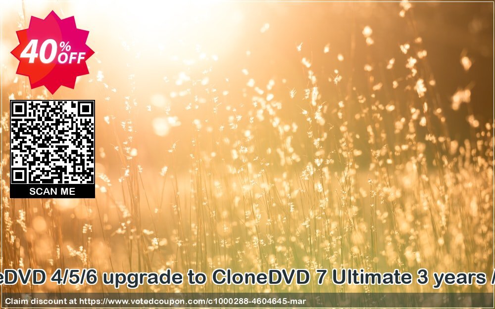 CloneDVD 4/5/6 upgrade to CloneDVD 7 Ultimate 3 years / 1 PC Coupon Code Jun 2024, 40% OFF - VotedCoupon