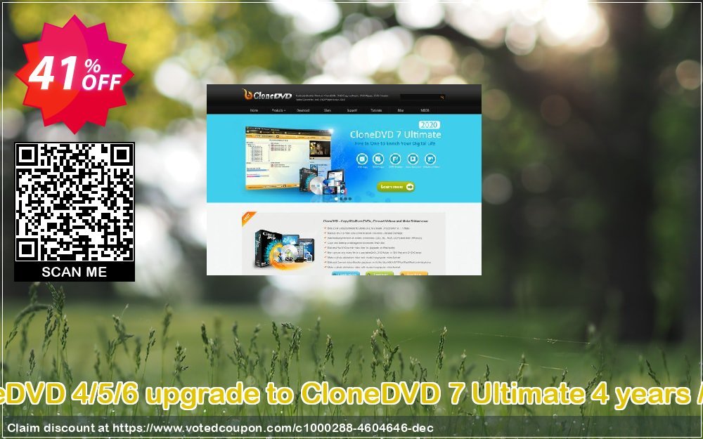CloneDVD 4/5/6 upgrade to CloneDVD 7 Ultimate 4 years / 1 PC