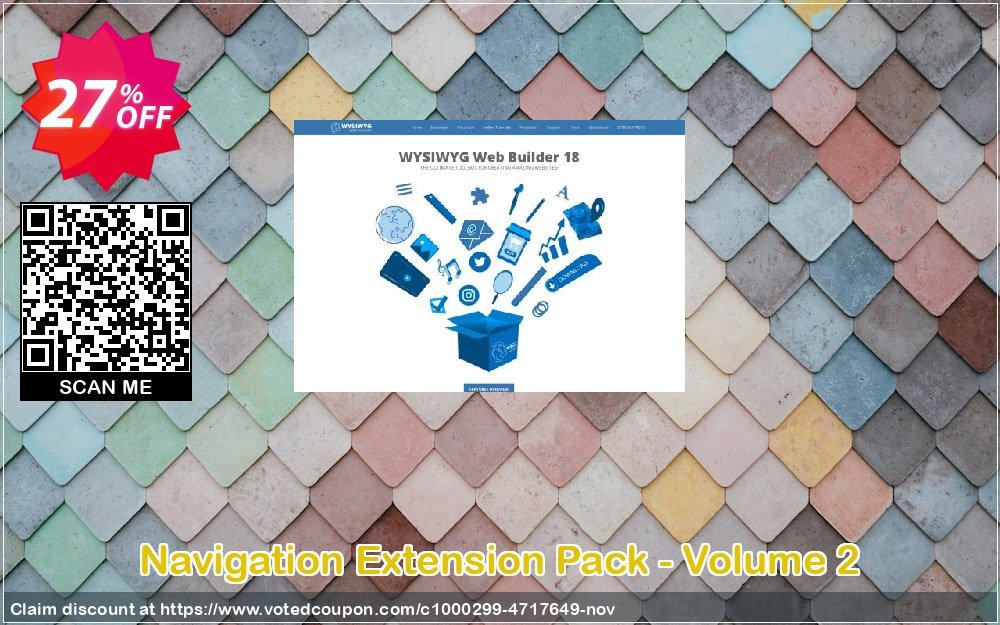 Navigation Extension Pack - Volume 2 Coupon, discount WYSIWYG Web Builder 25% Discount. Promotion: dreaded discount code of Navigation Extension Pack - Volume 2 2023