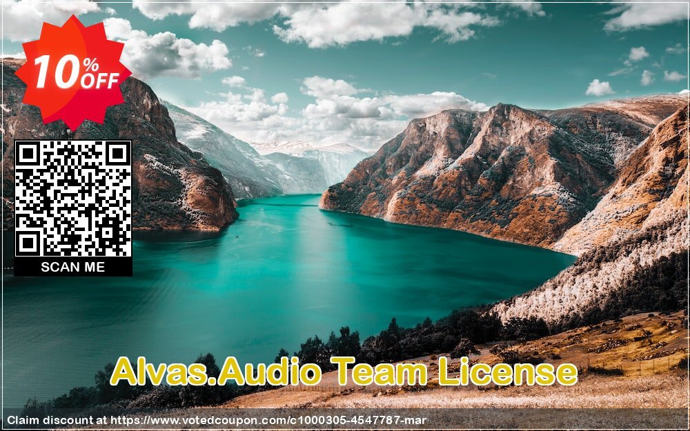 Alvas.Audio Team Plan Coupon, discount Alvas.Audio Team License stunning discount code 2024. Promotion: stunning discount code of Alvas.Audio Team License 2024