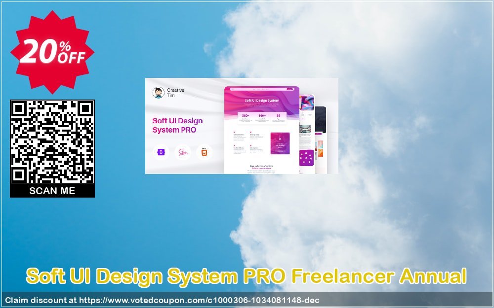 Soft UI Design System PRO Freelancer Annual Coupon, discount 20% OFF Soft UI Design System PRO Freelancer Annual, verified. Promotion: Wondrous promo code of Soft UI Design System PRO Freelancer Annual, tested & approved