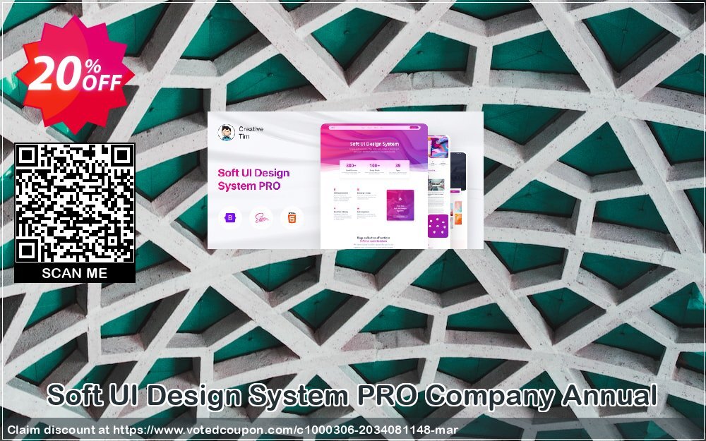 Soft UI Design System PRO Company Annual Coupon, discount 20% OFF Soft UI Design System PRO Company Annual, verified. Promotion: Wondrous promo code of Soft UI Design System PRO Company Annual, tested & approved